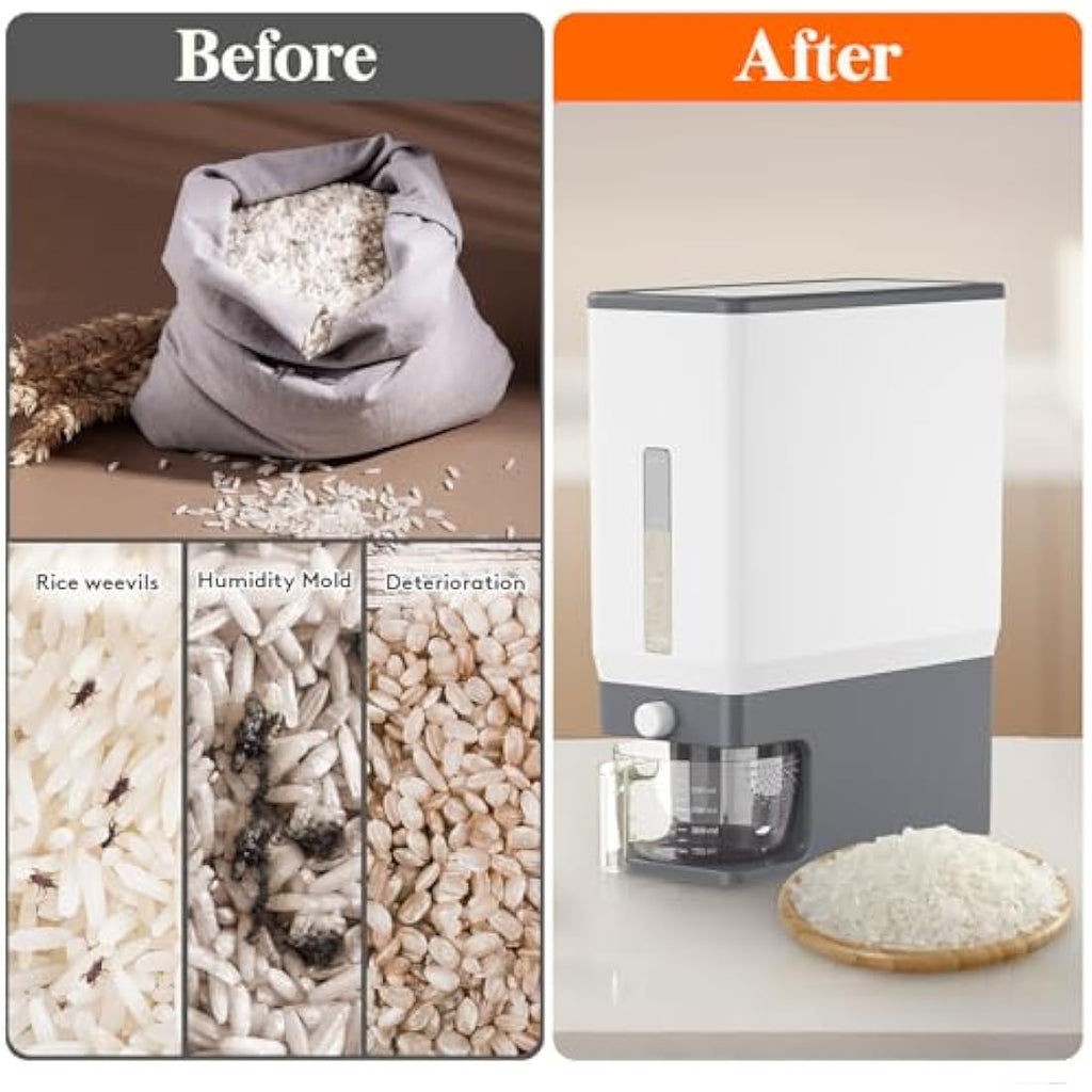 Lifewit Rice Dispenser 25 Lbs | Sealed Grain Storage Container with Cup