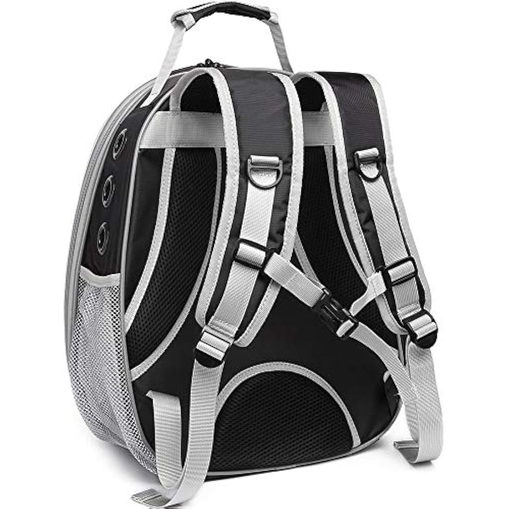 Interfashioner Expandable Cat Backpack Carrier | Clear Bubble Window - Black