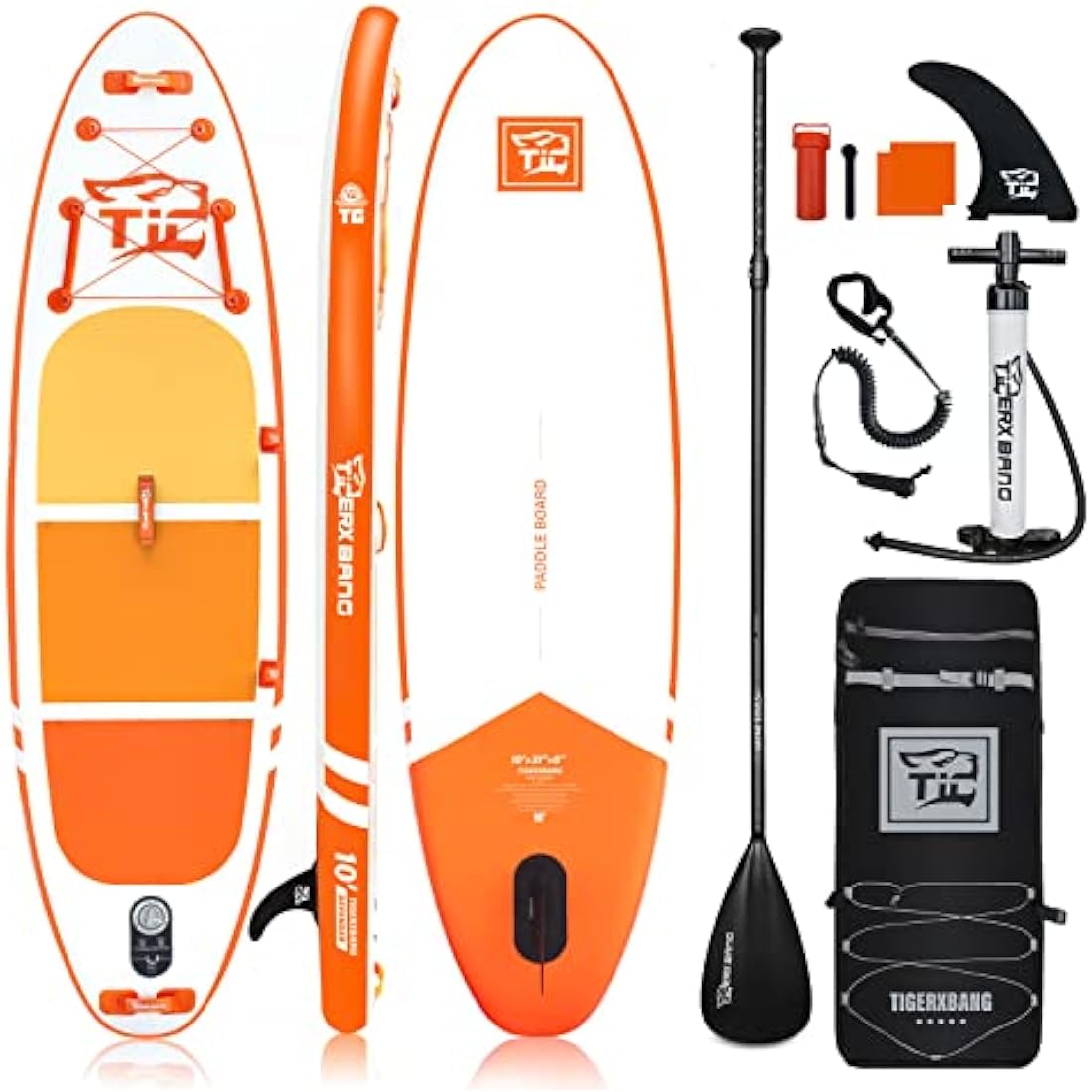 TIGERXBANG Inflatable Stand Up Paddle Board – 10' x 31" x 6" SUP Kit
