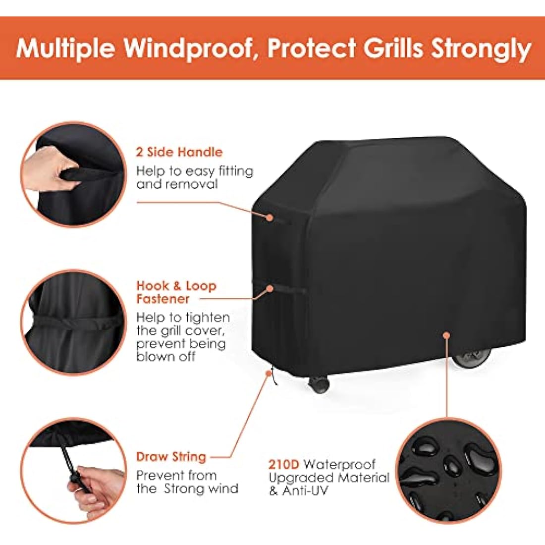 Heavy Duty BBQ Cover – Waterproof 3-4 Burner Grill Protector