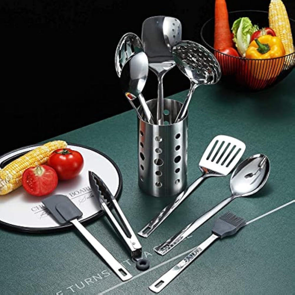 Berglander 13-Piece Stainless Steel Kitchen Utensils Set with Holder
