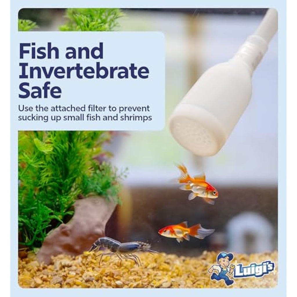 Luigi's 3-in-1 Aquarium Gravel Cleaner – Fish Tank Siphon & Water Changer