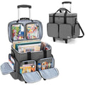 CURMIO Rolling Scrapbook Tote | Wheeled Craft Bag with Laptop Sleeve – Grey