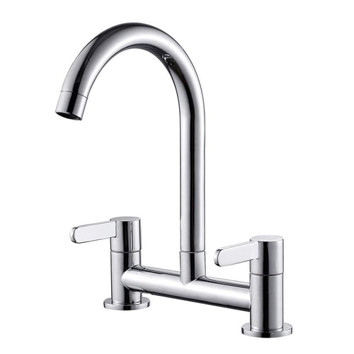 Jolof Store 2 Hole Kitchen Sink Mixer Tap | 360° Swivel Spout Chrome