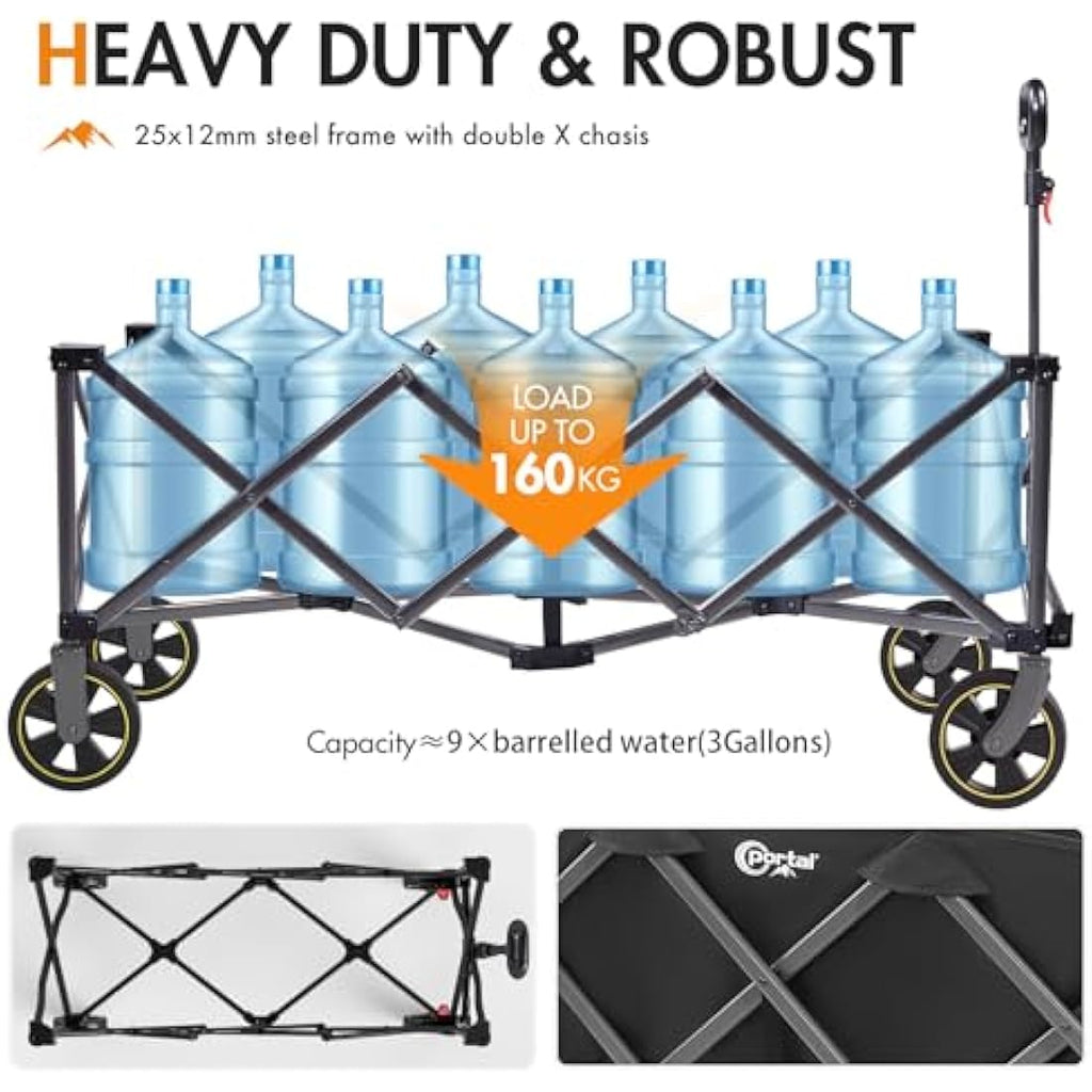 Portal 400L Extended Camping Trolley | Heavy Duty Folding Beach Wagon