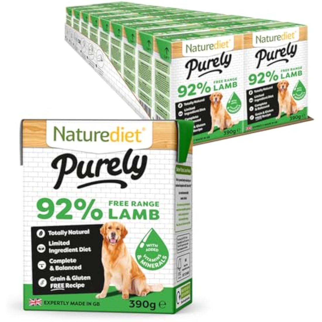 Naturediet Lamb Natural Wet Dog Food - Complete Meal (18 x 390g)