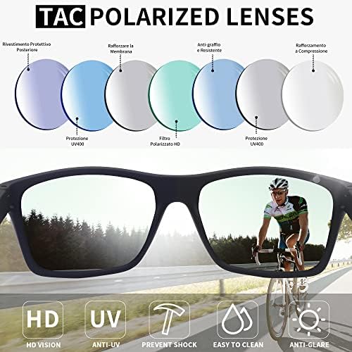 Polarized Wrap Around Sport Sunglasses for Cycling & Fishing