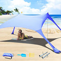 CUUPO 7x7ft Beach Tent Sun Shelter – UPF 50+ Lycra Canopy with Blanket