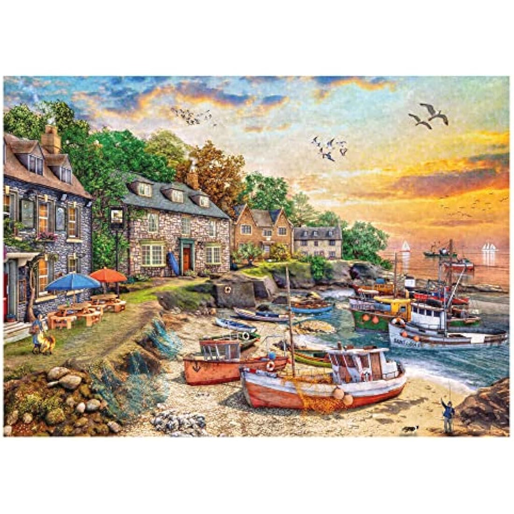 Falcon de luxe Harbour Cottage 1000 Piece Jigsaw Puzzle for Adults