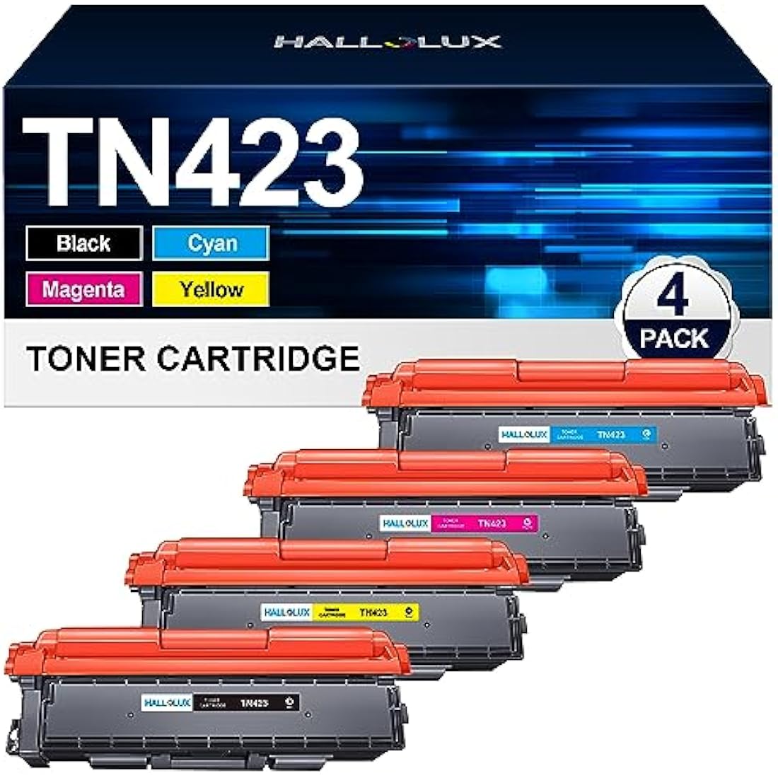HALLOLUX TN423 Compatible Toner Cartridges for Brother MFC-L8690CDW | 4 Pack