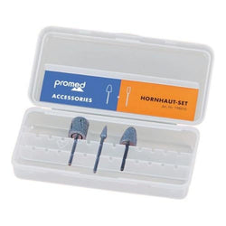 Promed Callus Remover Nail Drill Bit Set | Sapphire & Diamond 3-Piece Kit