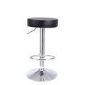 KKTONER Round Swivel Bar Stool - Adjustable PU Leather Backless Chair
