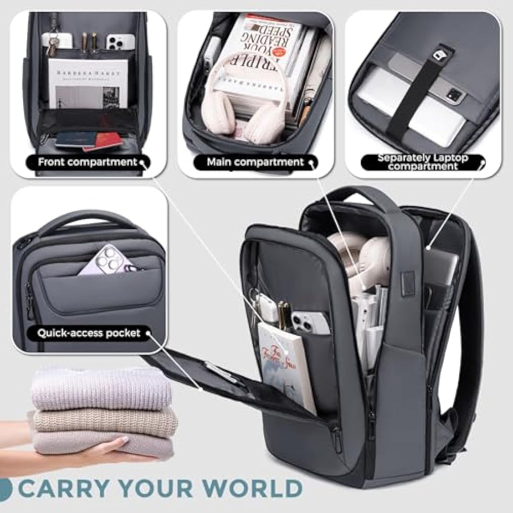 Fenruien 15.6" Business Laptop Backpack | Anti-Theft 1800D Water-Resistant