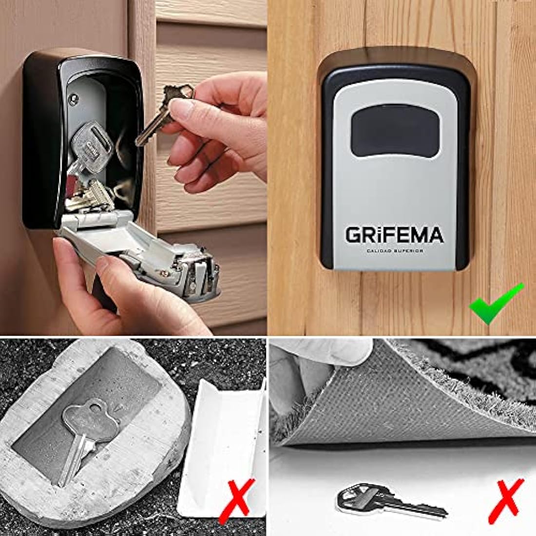 GRIFEMA GA1003 Key Safe Wall Mounted | 4-Digit Combination Lock Box