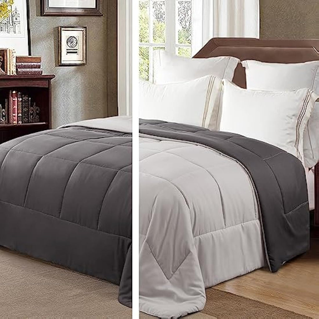 Jolof Store King Size Duvet – All Seasons Microfiber Comforter, Grey