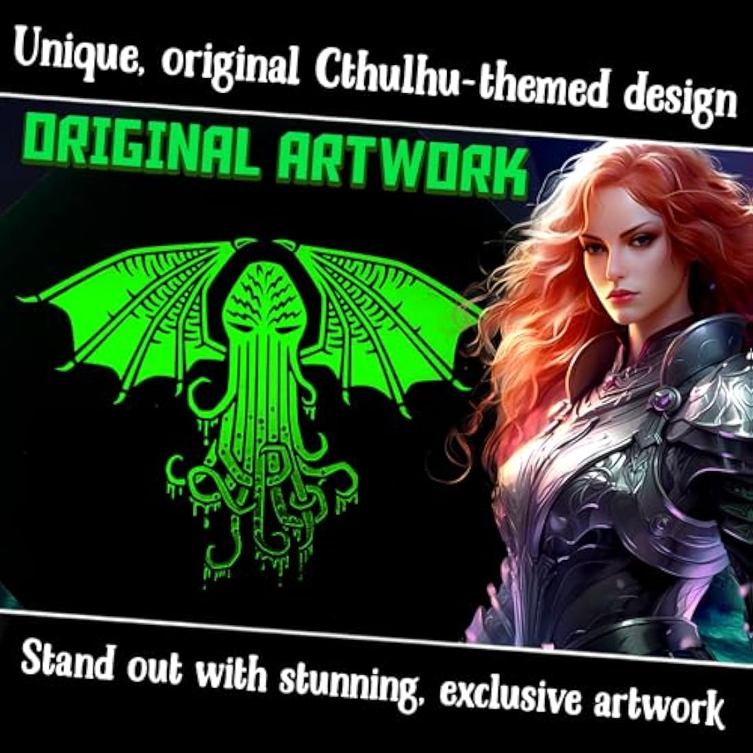 Fantasydice Cthulhu Tome Dice Tray – 8" Octagon Green Vegan Leather