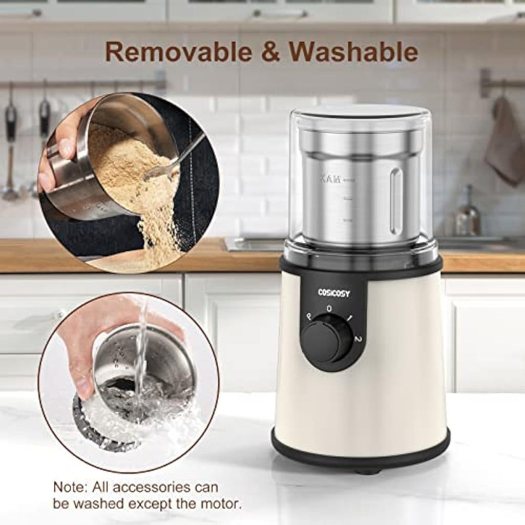 Cosicosy Electric Spice Grinder | 350W Stainless Steel Coffee Bean Machine