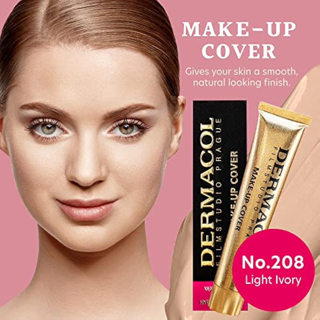 Dermacol Full Coverage Matte Foundation – Waterproof SPF 30, Shade 208