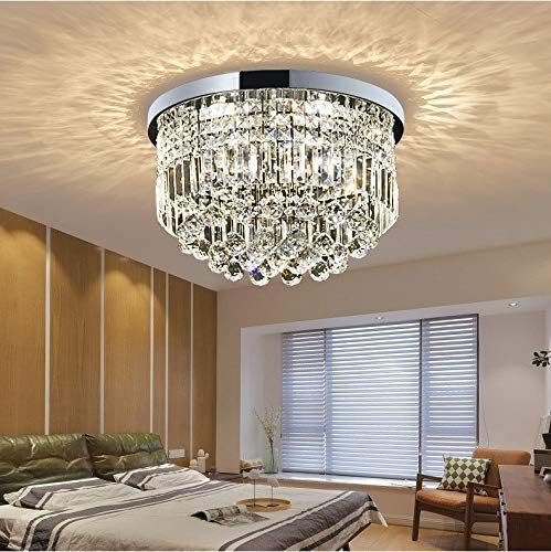 Bestier Modern Crystal Raindrop Chandelier | Flush Mount LED Ceiling Light