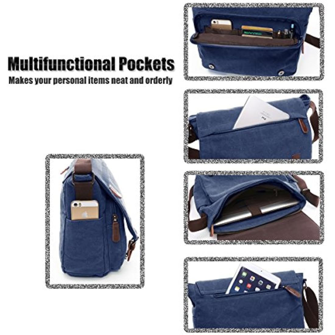 16 Inch Laptop Messenger Bag – Vintage Canvas Shoulder Bag
