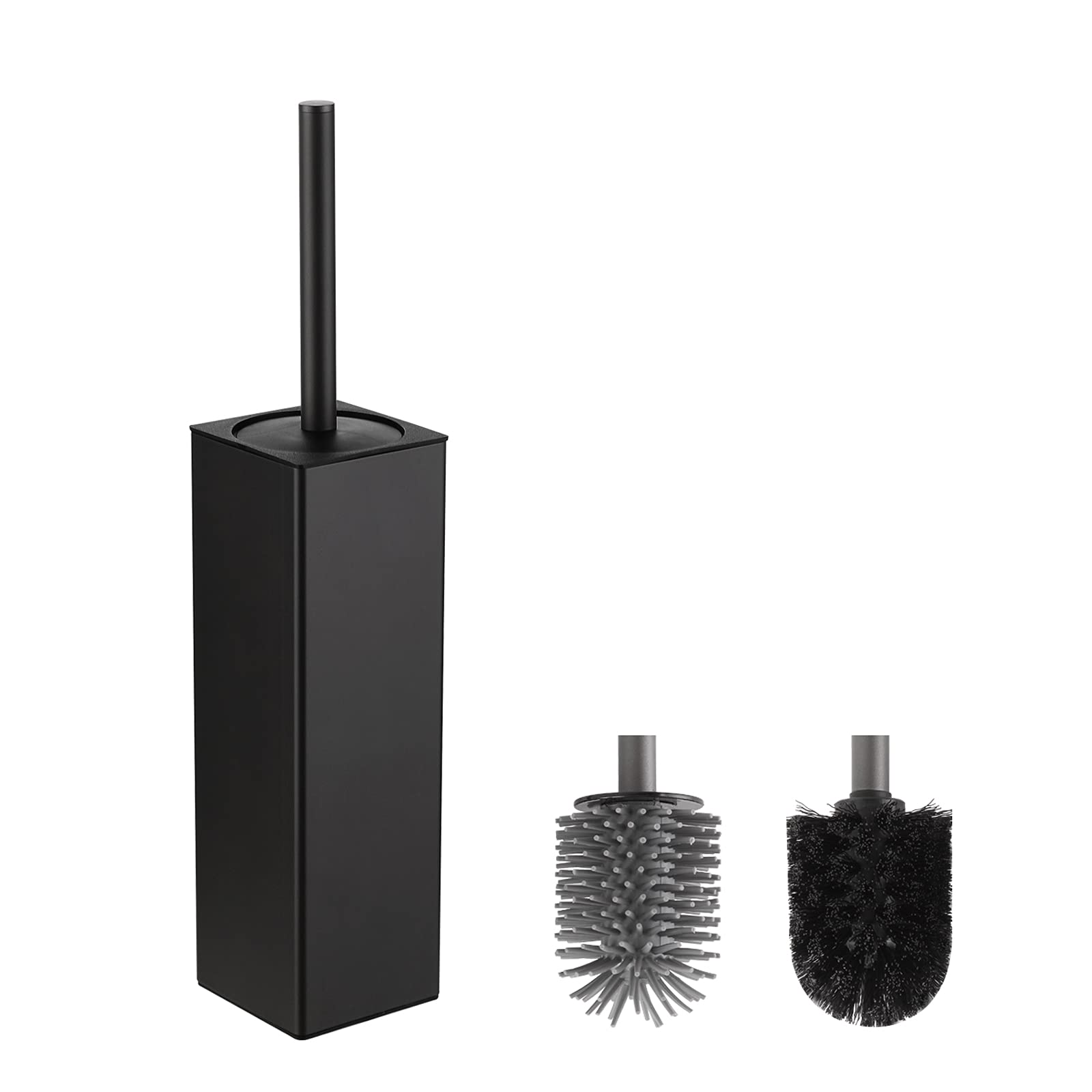 BVL Square Toilet Brush and Holder | Rustproof Aluminum & Silicone
