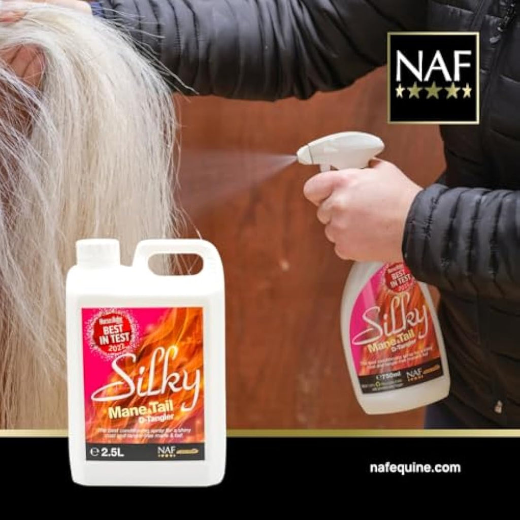 NAF Silky Mane & Tail D-Tangler Spray – 750ml Horse Conditioning Spray