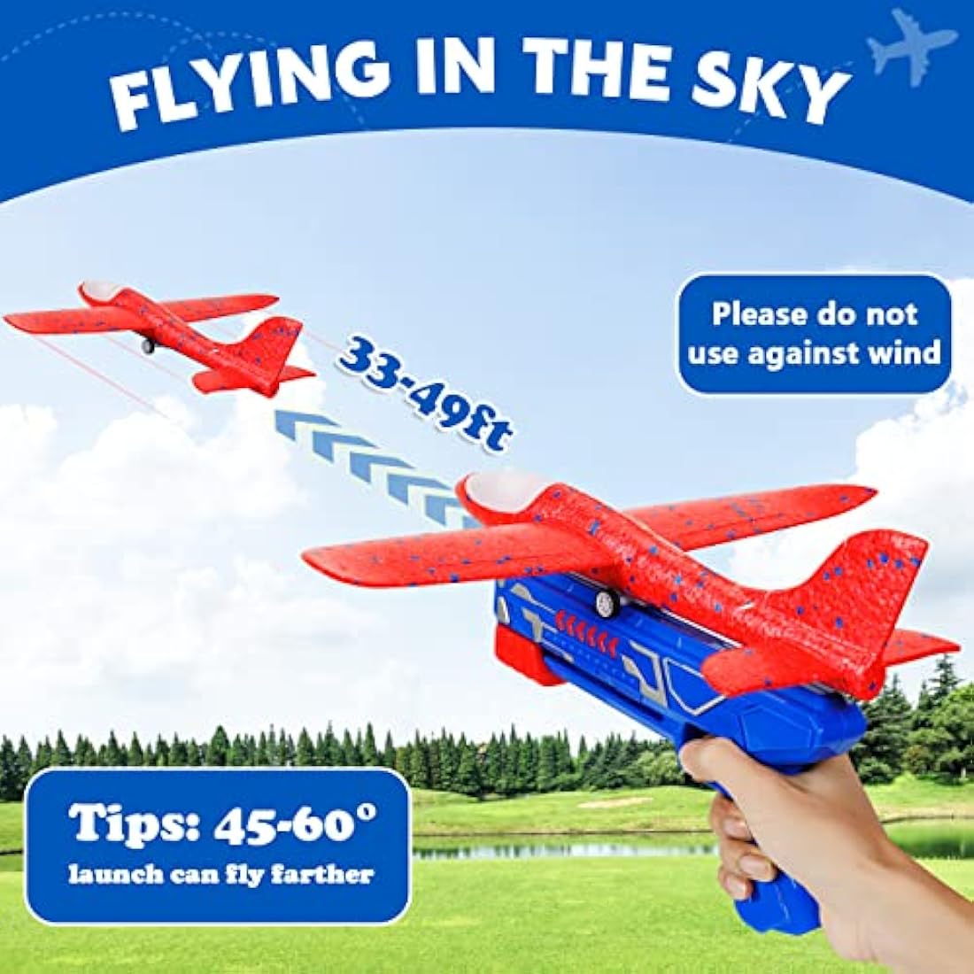 Airplane Launcher Toy | 3 Pack LED Foam Glider Planes