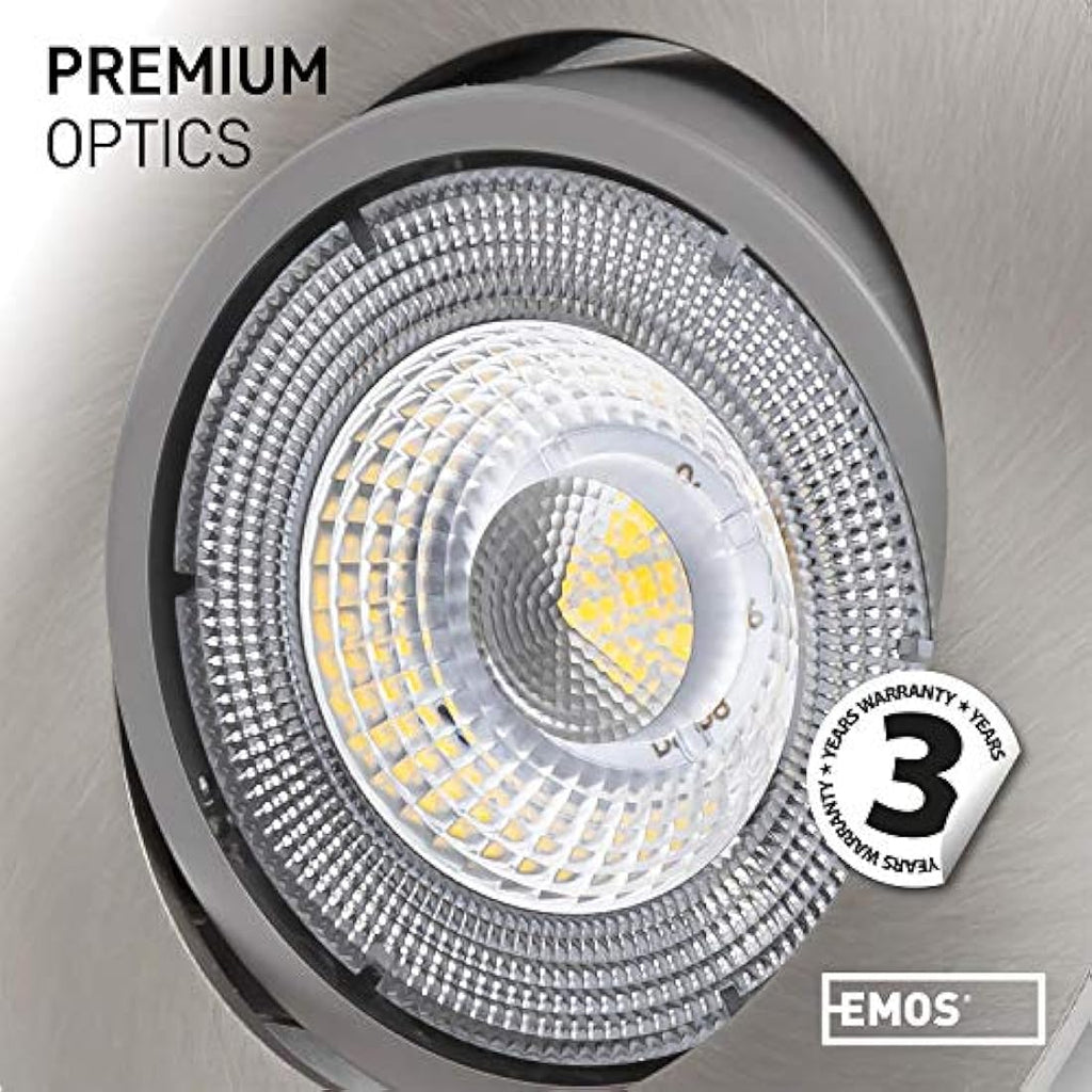 EMOS LED Recessed Ceiling Spotlights | 5W Cold White 6500K | Pack of 12