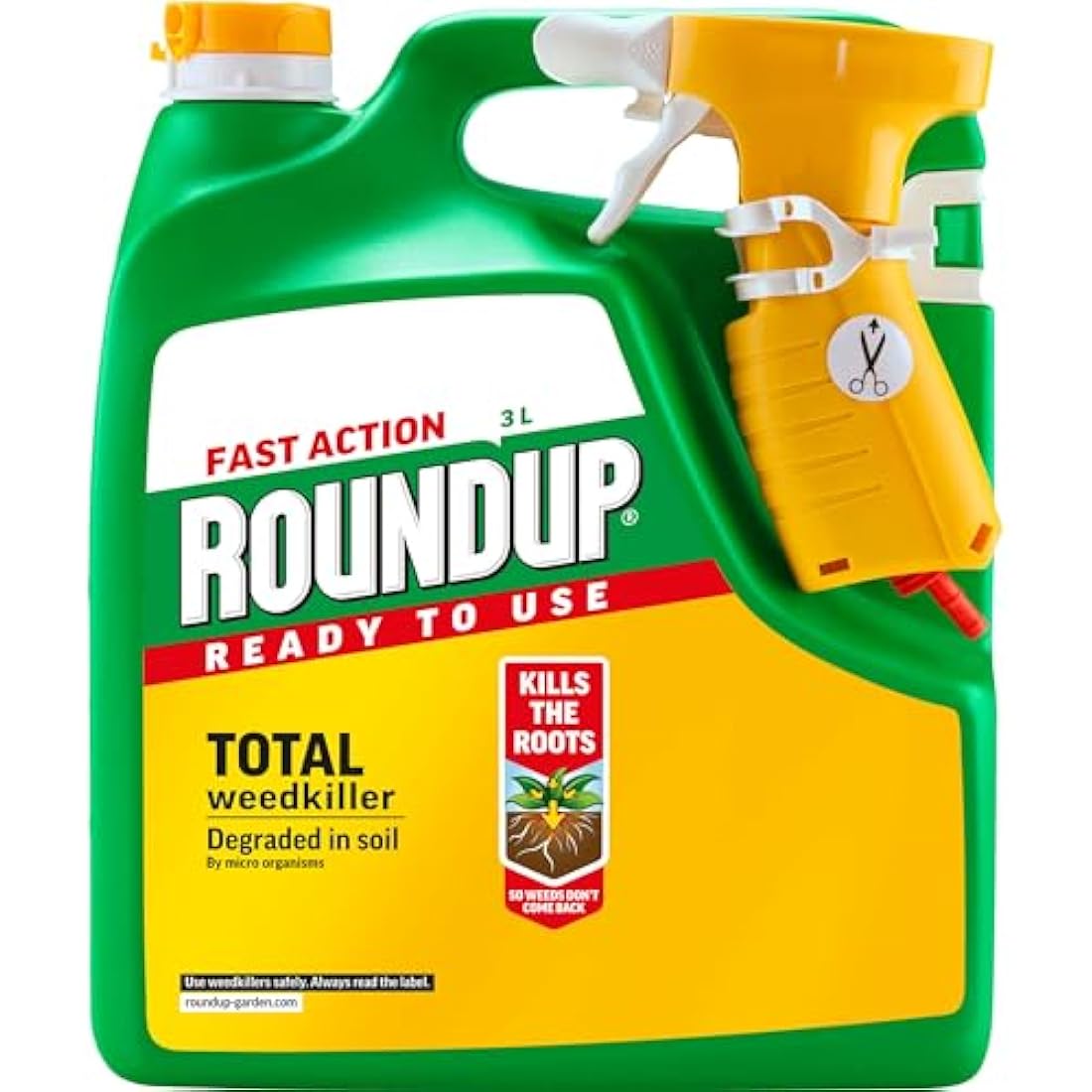 Roundup Fast Action Weedkiller | Ready to Use Root Killer - 3 Litre