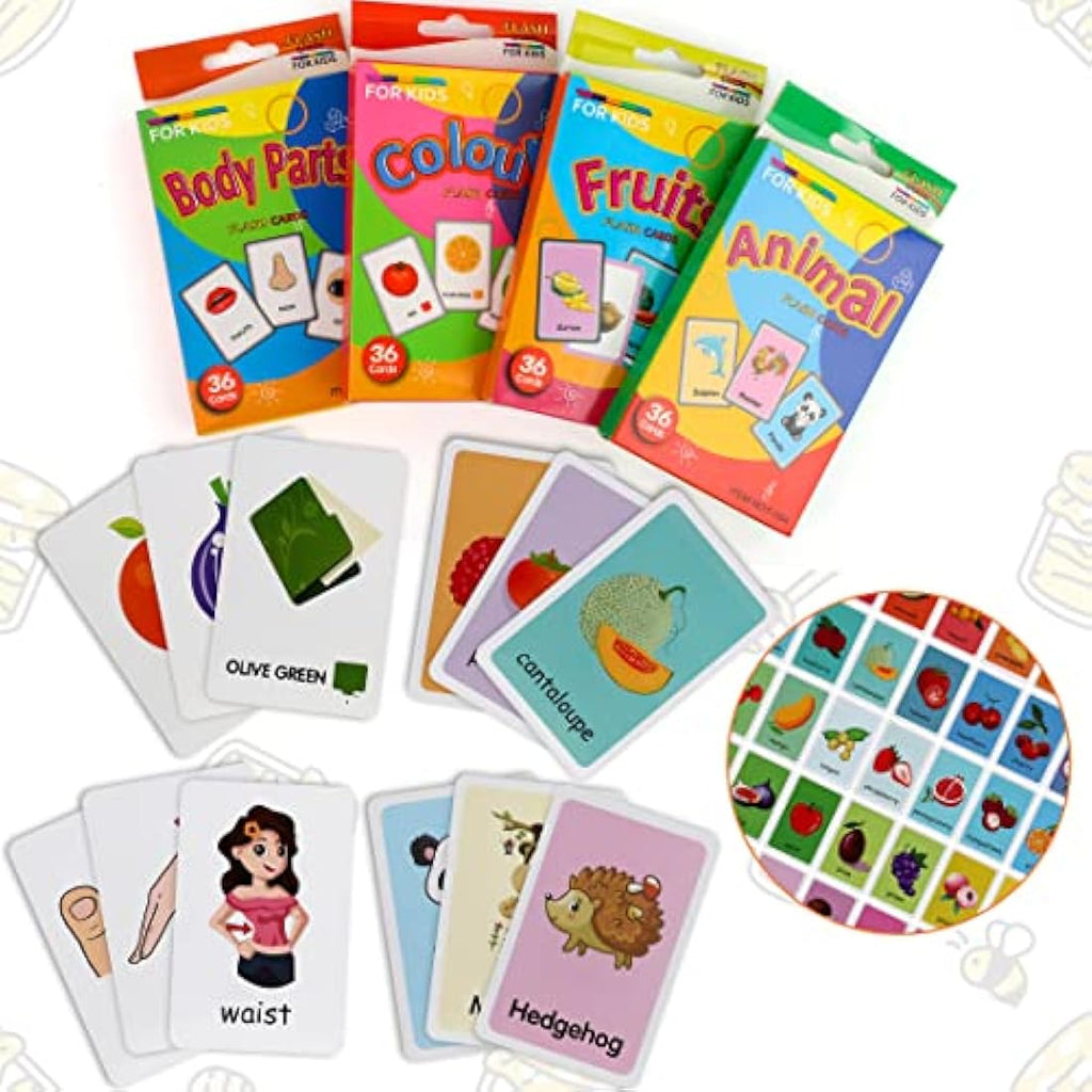 Leyun Kids Flash Cards | 144pc Early Learning Set for Toddlers Age 2-4