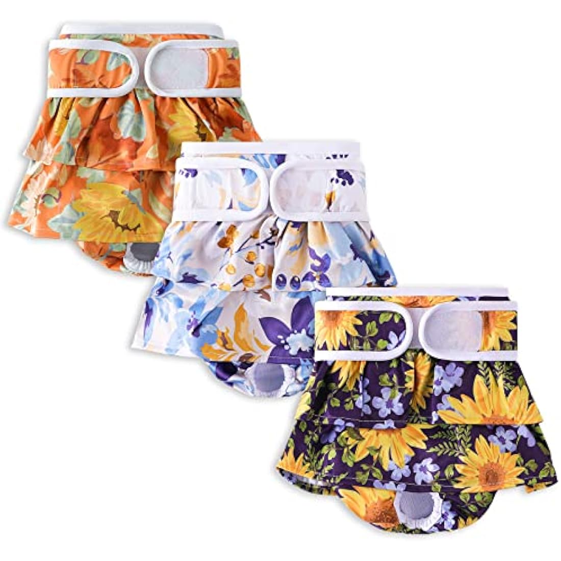 COMSLE Reusable Female Dog Diapers - 3 Pack Washable & Absorbent Nappies