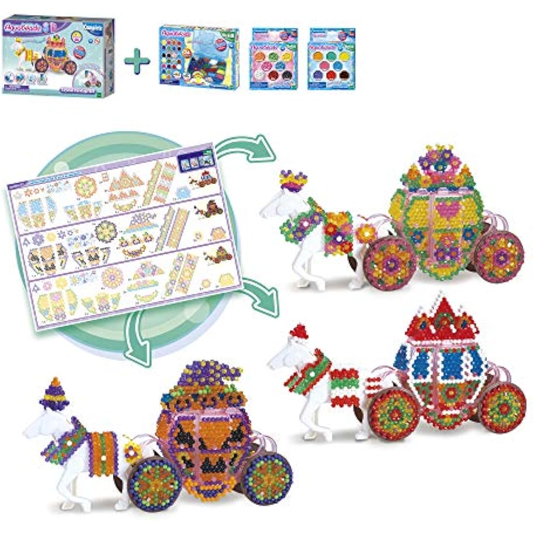 Aquabeads 3D Crystal Carriage Set – DIY Kids Art & Craft Bead Kit