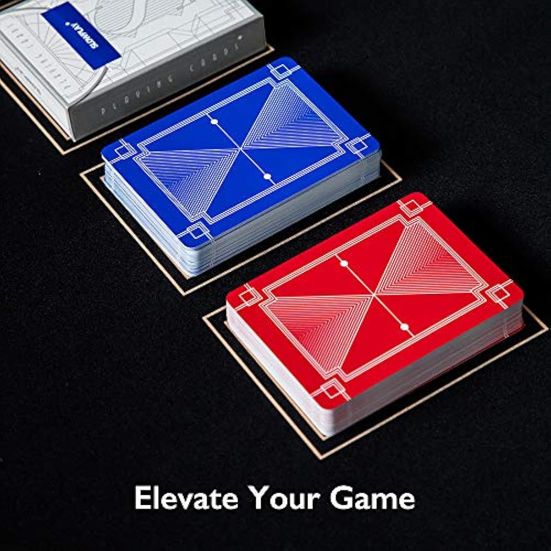 SLOWPLAY 100% Plastic Playing Cards - 10-Deck Set, Jumbo Index, Waterproof