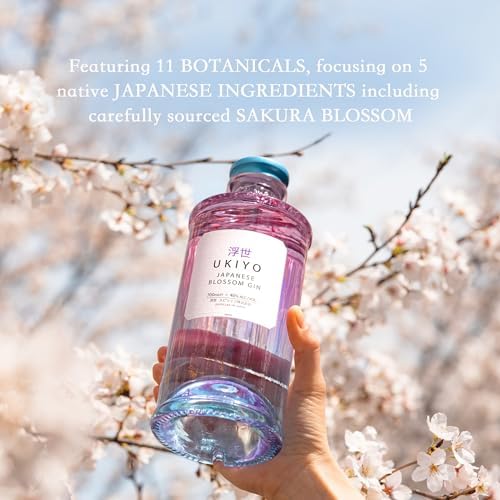 Ukiyo Blossom Japanese Craft Gin | Floral Sakura & Yuzu | 70cl, 40% ABV
