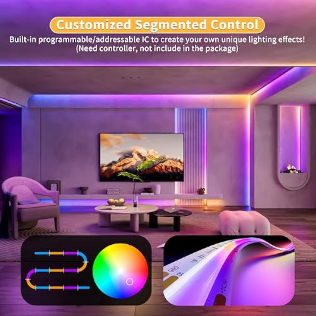 PAUTIX RGBIC COB LED Strip Light – 10M Addressable 24V Flexible Tape