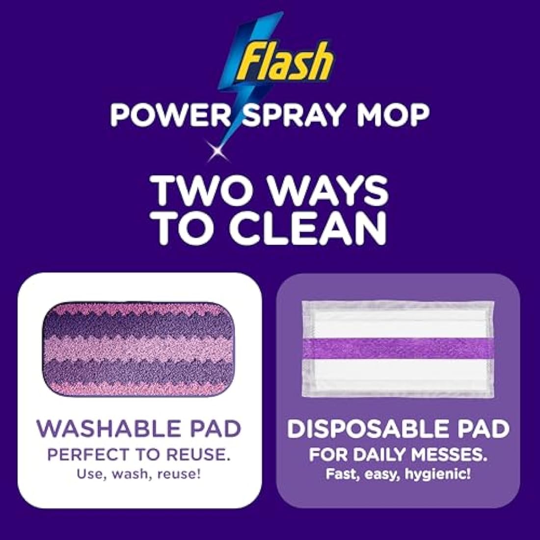 Flash Power Spray Mop Floor Cleaner Starter Kit with 3 Pads