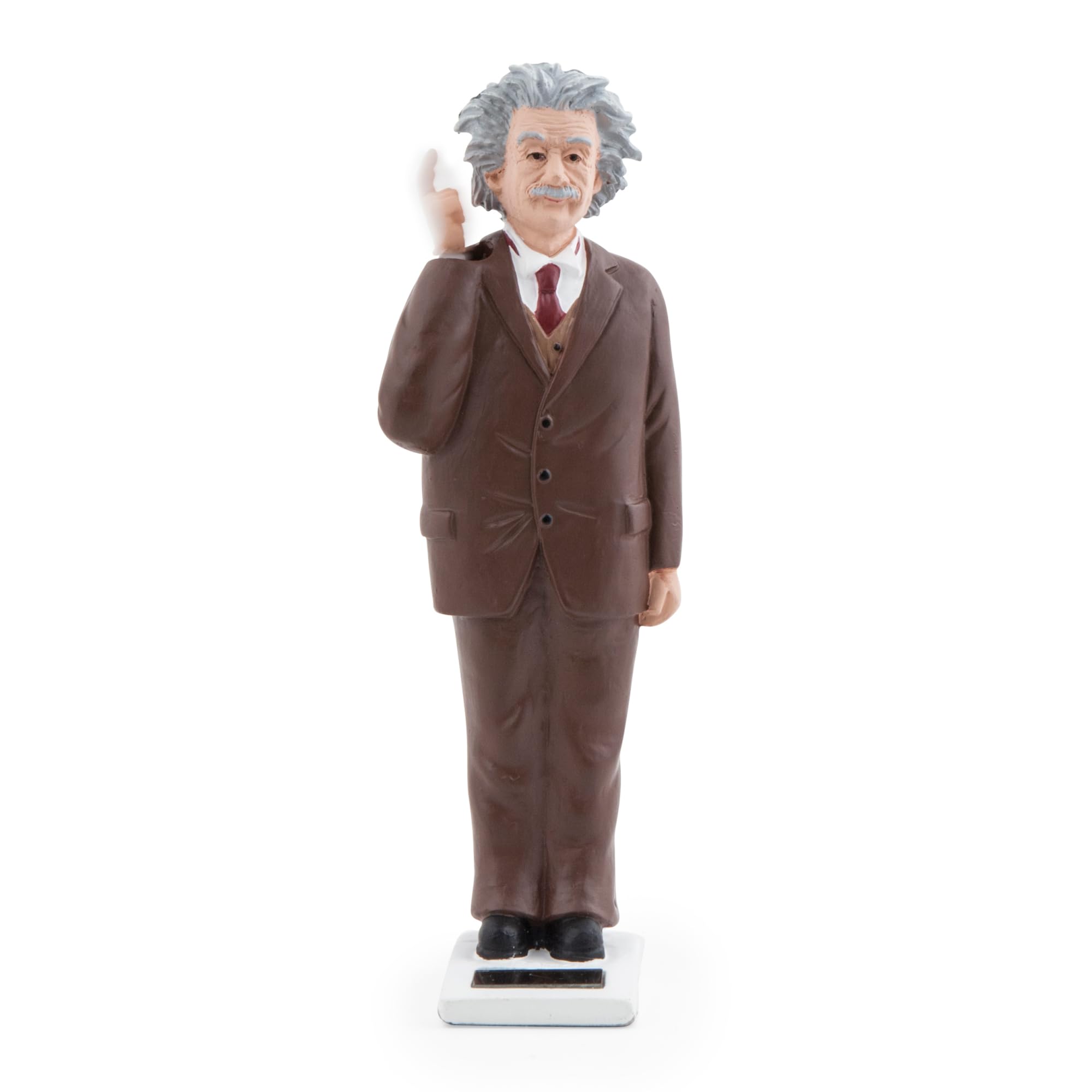 Kikkerland Solar Einstein – Solar-Powered Polyresin Desk Decor Figure