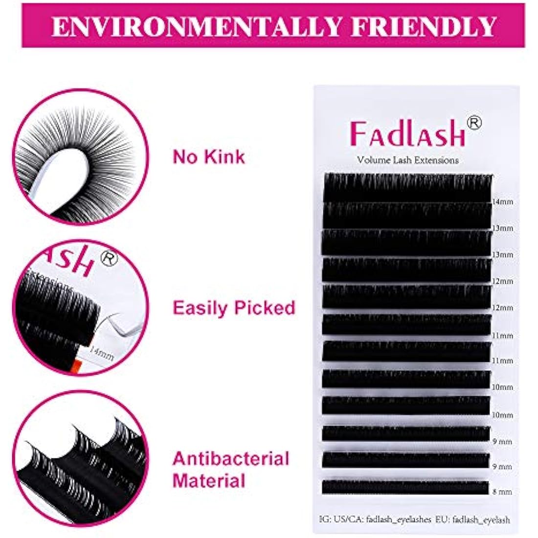 Fadlash Classic Eyelash Extensions | 0.20mm C Curl Matte Black