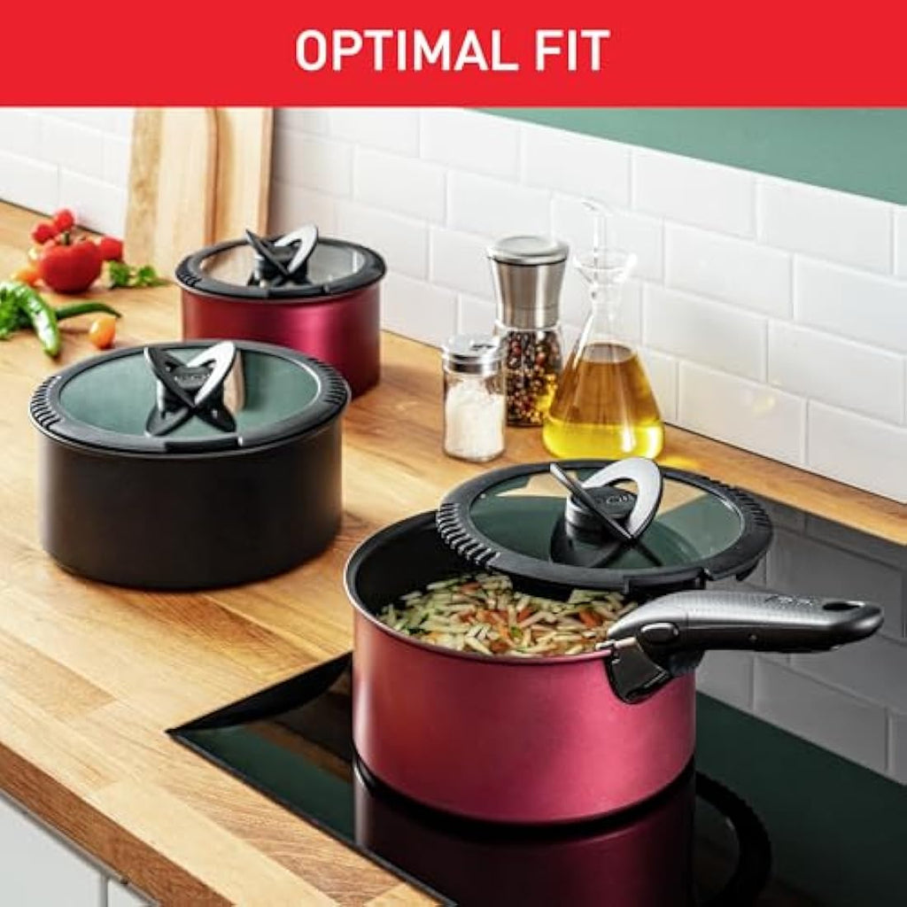 Tefal Ingenio Glass Lids Set – 16/18/20cm Oven Safe Cookware Lids