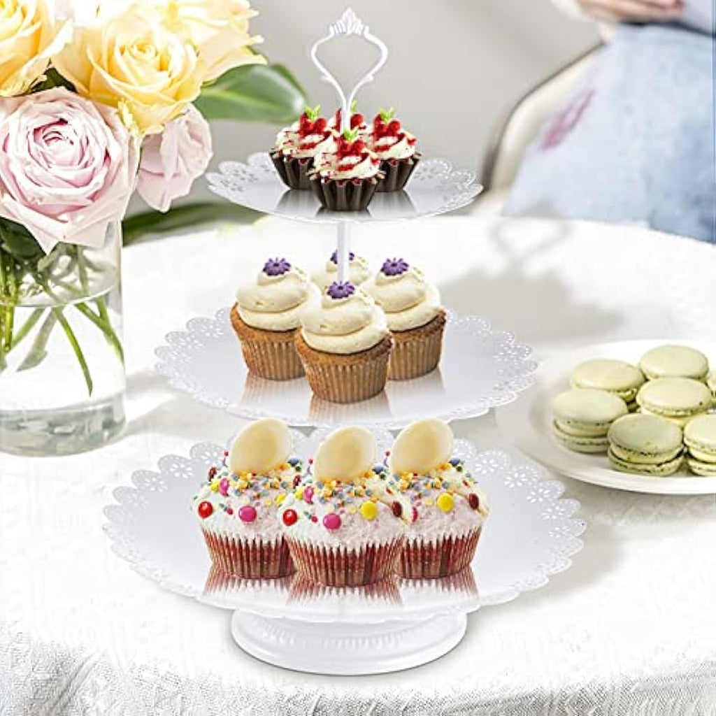 Jolof Store 10-Piece Gold Metal Cake Stand Set for Wedding & Parties