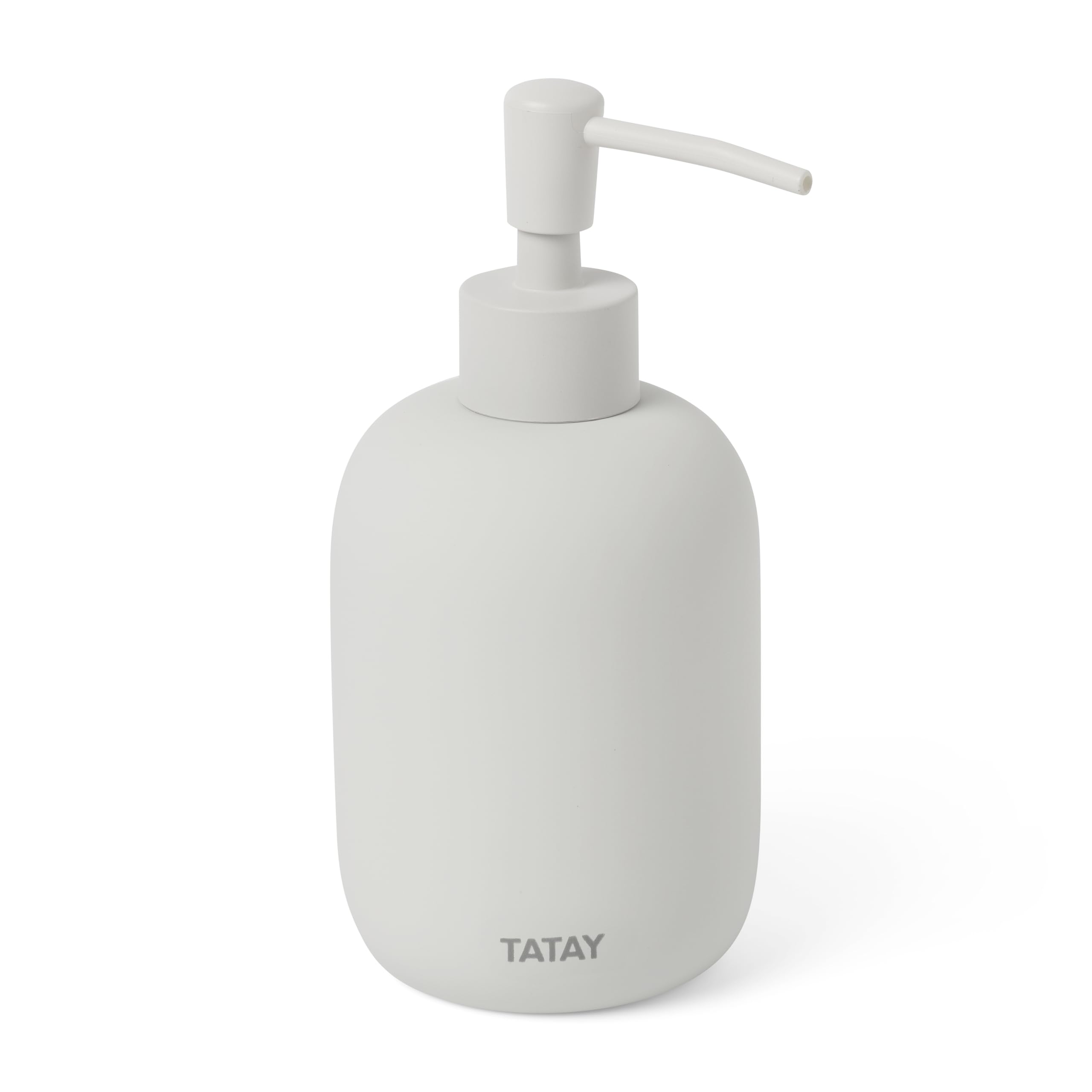 TATAY Soft Ceramic Soap Dispenser – Matte White Minimalist Pump