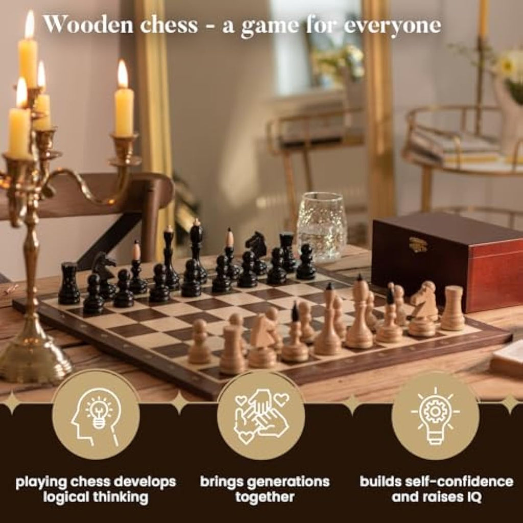 Tournament Chess Pieces – Handmade Sycamore Wood Figures