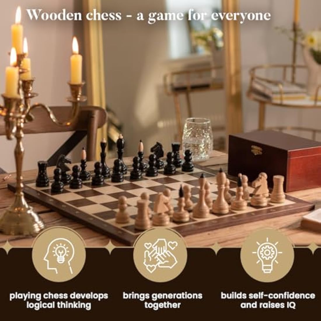 Tournament Chess Pieces – Handmade Sycamore Wood Figures
