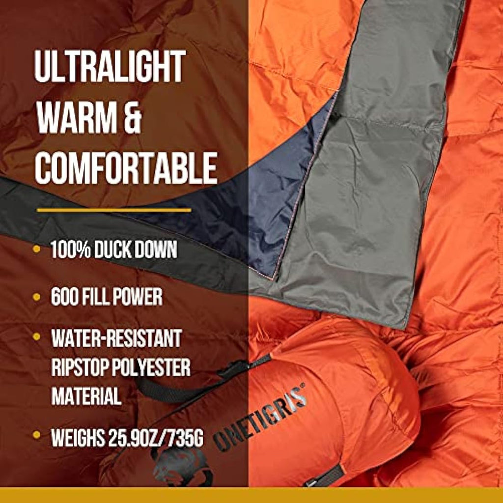OneTigris Down Camping Blanket – Lightweight Packable Puffy Outdoor Quilt