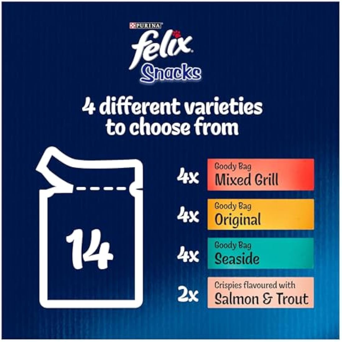 Felix Mixed Variety Adult Cat Treats - 810g Snack Box Pack