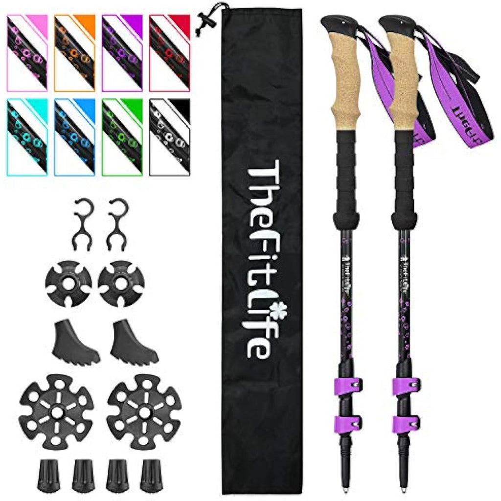 TheFitLife Carbon Fiber Trekking Poles | Ultralight Collapsible Walking Sticks