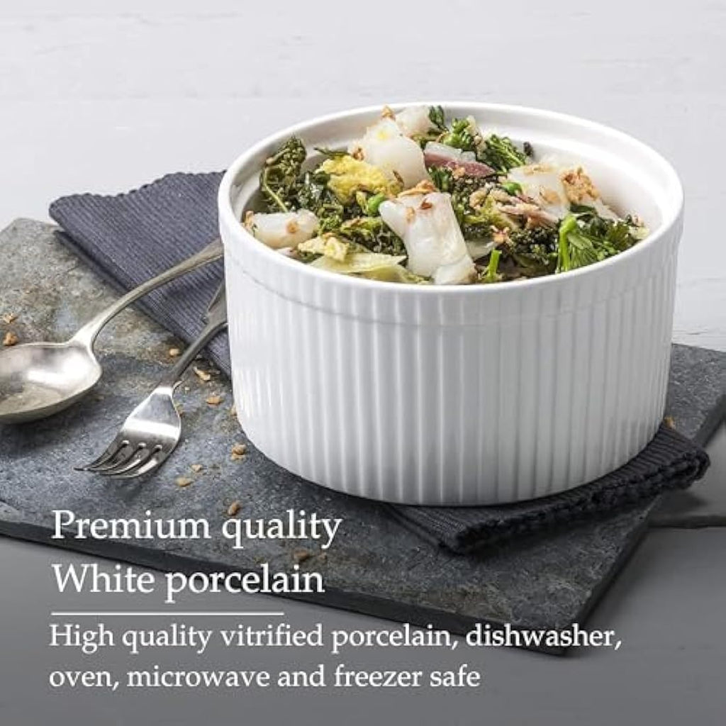 WM Bartleet & Sons Porcelain Soufflé Dish – 18cm White Baking Bowl