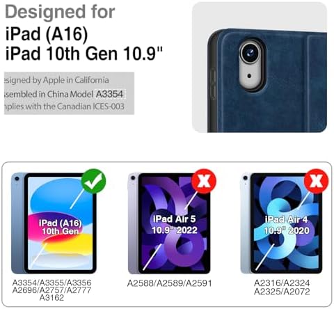 Antbox iPad 11th/10th Gen Case with Pencil Holder | PU Leather Smart Cover