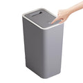 Bedroom Bin,Push Button Plastic Bin for Bedroom,10L Slim Bathroom Bin with Lid,Narrow Waste Bin for Bathroom Anti-Odour,Plastic Thin Trash Can for - image 1