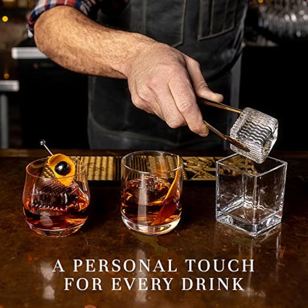Ash Harbor Ice Designer Tray – Aluminum Stamp for Whiskey Cocktails